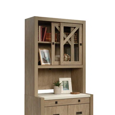 Sauder Dixon City Commercial Office Hutch, Brushed Oak Finish In Brown