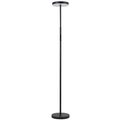 Dainolite 30w Floor Lamp Sand Black With White Acrylic Diffuser In Black