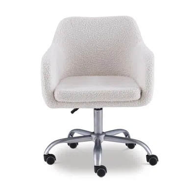 Linon Rylen Sherpa Office Chair In Neutral