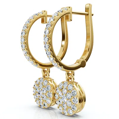 Pompeii3 3/4ct Drop Dangle Hoop Earrings 14k Gold Lab Grown Ef/vs In Gold