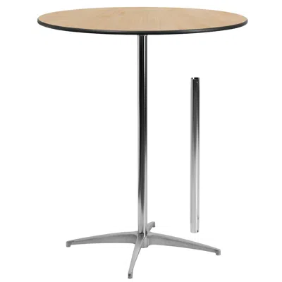 Flash Furniture 36'' Round Wood Cocktail Table With 30'' And 42'' Columns In Neutral