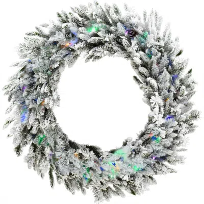 Christmas Time 36" Silverado Pine, Snow Wreath,multi Led Lgt,battnotinc In Gray