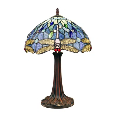 Chloelighting Sunniva Dragonfly-style Dark Bronze 1 Light Table Lamp 12" Wide In Multi