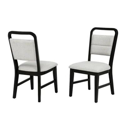 Best Master Furniture Timaro Transitional Upholstered Dining Chairs, Set Of 2, Black/grey In Black