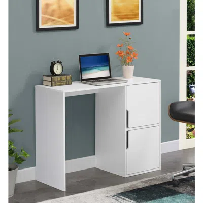 Convenience Concepts Designs2go Student Desk With Storage Cabinets In White In White