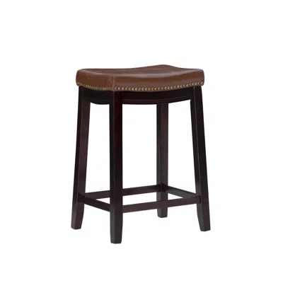 Linon Claridge Cognac Counter Stool In Brown