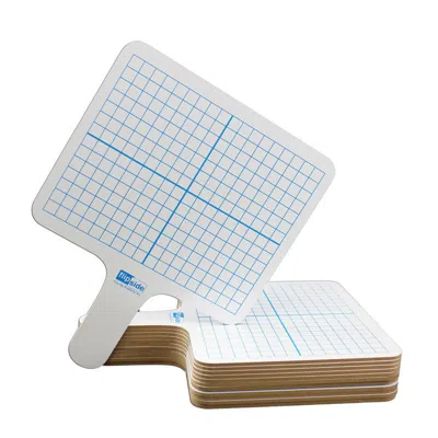 Flipside Products Two-sided Rectangular Dry Erase Graphing Paddles, Class Pack Of 12 In White