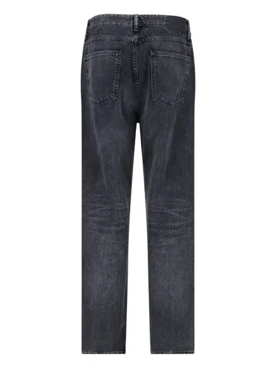 Closed Straight-cut Black Jeans With Traditional Five-pocket Design In Black