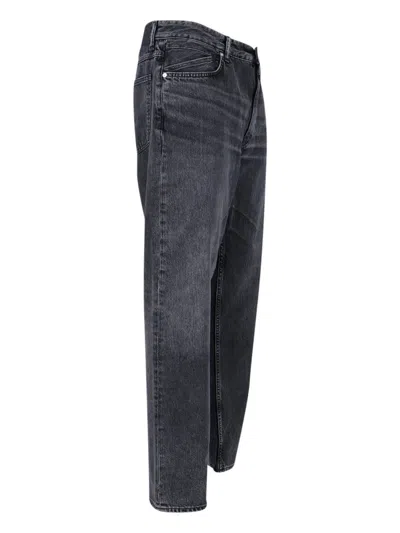 Closed Straight-cut Black Jeans With Traditional Five-pocket Design In Black