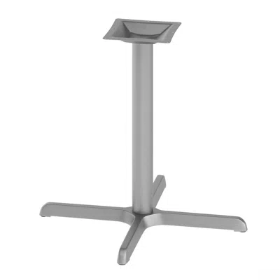 Flash Furniture 30'' X 30'' Restaurant Table X-base With 3'' Dia. Table Height Column, Silver In Gray