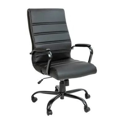 Flash Furniture High Back Black Executive Swivel Office Chair With Black Frame And Arms In Black