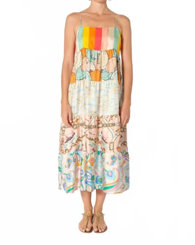 La Prestic Ouiston Fidji Midi Dress In Mix Raye Multi Acidule In Multi