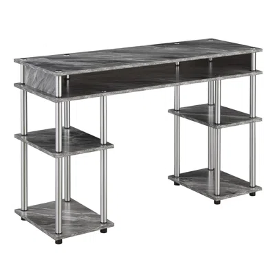 Convenience Concepts Designs2go No Tools Student Desk, Gray Marble