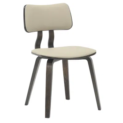 Leisuremod Modern Wooden Dining Chair, Dark Walnut Color Frame In Taupe In Gray