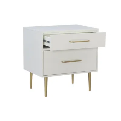 Linon Gwyneth Glam 2-drawer Night Stand In White
