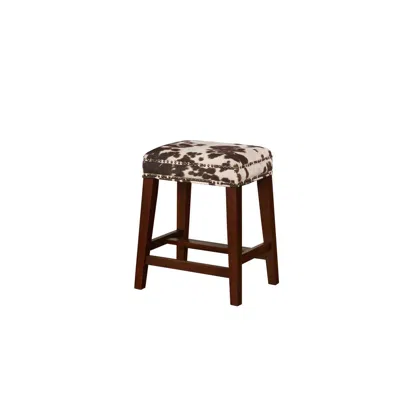 Linon Walt Brown Cow Print Counter Stool In Brown
