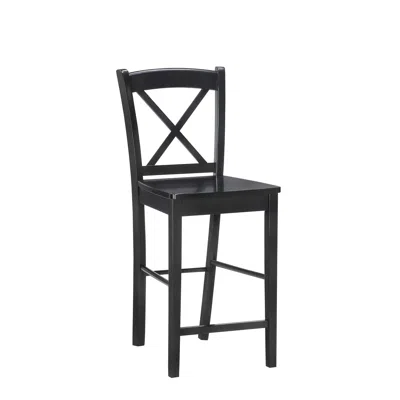Linon Black 24 In X Back Counter Stool In Black