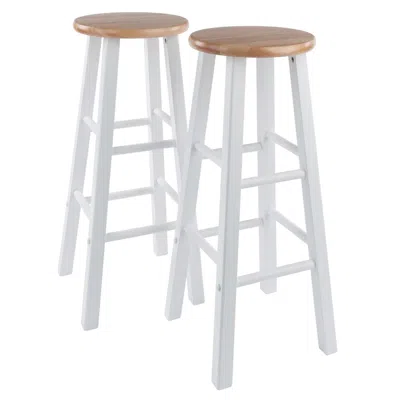 Winsome Wood Element Bar Stools, 2-pc Set, Natural & White