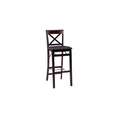 Linon Triena 30 In X Back Folding Bar Stool In Black