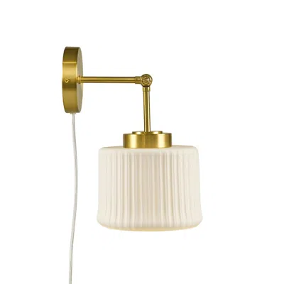 Ink+ivy Luminex White Ceramic Wall Sconce With Adjustable Swing Arm In Gold/white Color In White