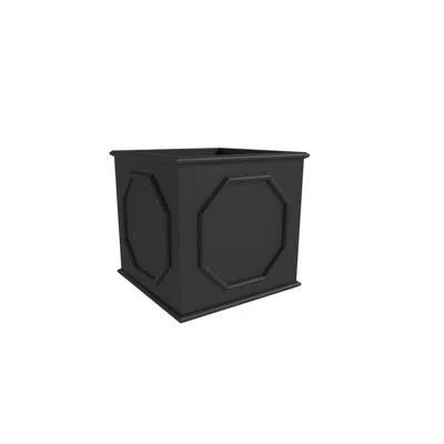 Leisuremod Sprout Series Cubic Fiber Stone Planter In Black 12.6 Cube In Black