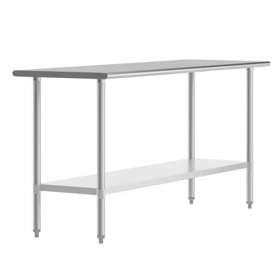 Flash Furniture 24x72 Portable Prep And Work Table With Top Shelf And Adjustable Undershelf In White