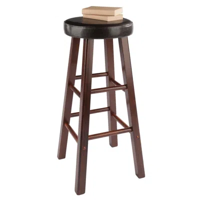 Winsome Wood Maria Cushioned Bar Stool, 2-pc Set, Espresso & Walnut