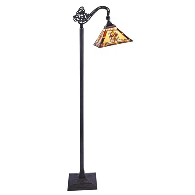 Chloelighting Gode Tiffany-style 1 Light Reading Floor Lamp 11" Wide