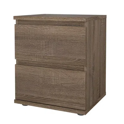 Tvilum Aurora 2 Drawer Nightstand, Truffle Oak