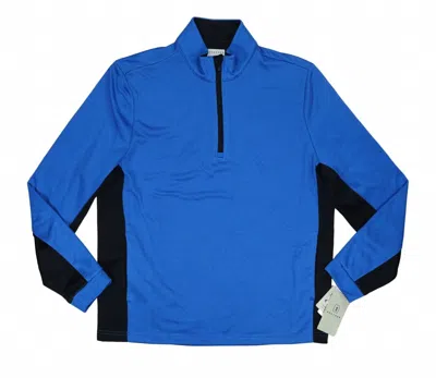 Pga Tour Men's Golf Thermal Stretch 1/4 Zip Pullover Jacket In Imperial Blue In Blue