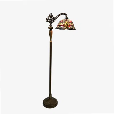 Chloelighting Bertram Tiffany-style 1 Light Victorian Reading Floor Lamp 12" Shade