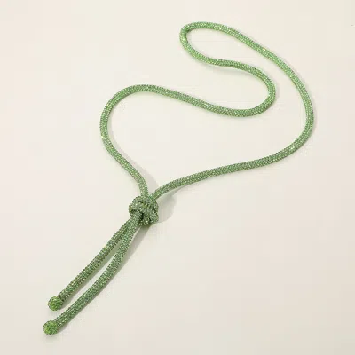 Fashnzfab Bling Studded Knot Pointed Long Necklace In Gold