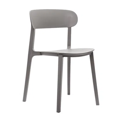 Flash Furniture Dover Stacking Patio Chair With Curved Backrest In Gray In Gray