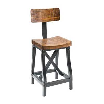Ink+ivy Barstool With Back In Brown