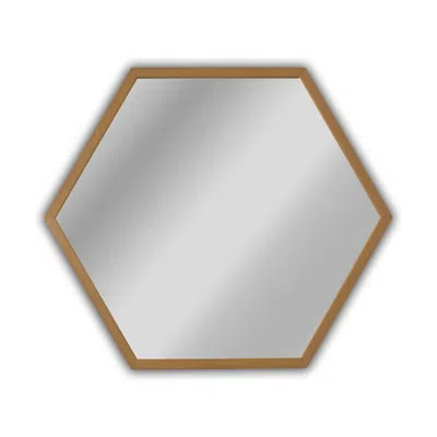 Chloelighting Reflection Contemporary Maple Finish Hexagon Framed Wall Mirror 24" Width