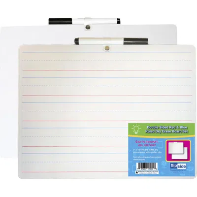 Flipside 2-sided Dry Erase Board Sets - 12" (1 Ft) Width X 9" (0.8 Ft) Height - White Hardboard Surf