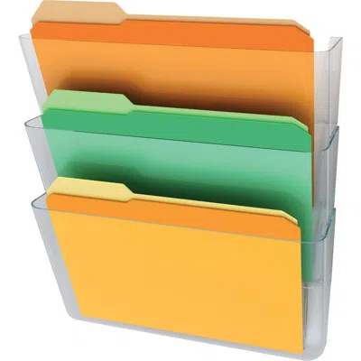 Deflecto Stackable Docupocket For Partition Walls - 3 Pocket(s) - 3 Compartment(s) - 7" Height X 13" In Orange