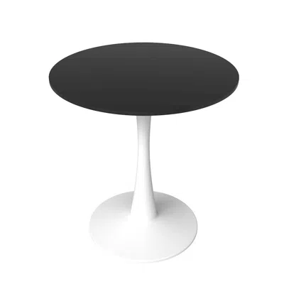 Leisuremod Leisyremod Bristol 27" Round Dining Table White Base With Black Top In Black