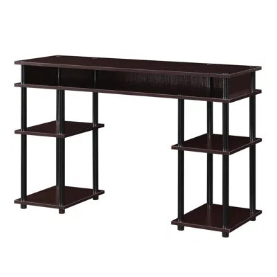 Convenience Concepts Designs2go No Tools Student Desk With Shelves, Espresso/black