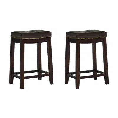 Linon Claridge 2pk Brown Counter Stool In Brown