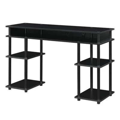 Convience Concept Designs2go No Tools Student Desk With Shelves - Black In Black