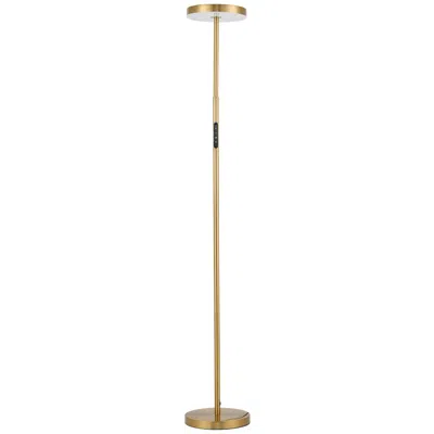 Dainolite 30w Floor Lamp In Polished Chrome W/ White Acrylic Diffuser In Gold