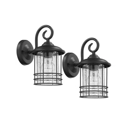 Chloelighting Transitional 1 Light Black Outdoor Wall Sconce 10" Height, 2-pack