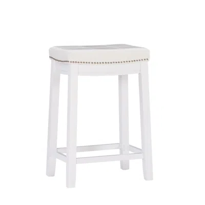 Linon Claridge Counter Stool White In White