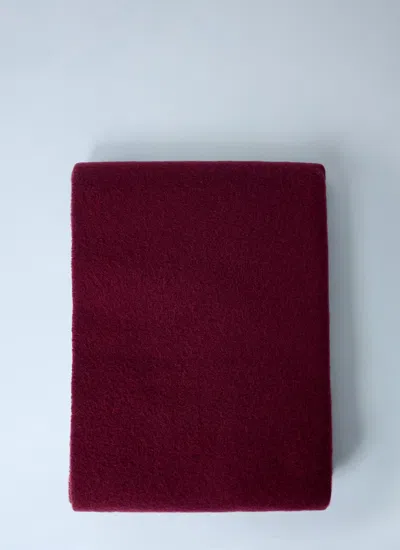 Acne Studios Burgundy Narrow Fringe Wool Scarf In Red