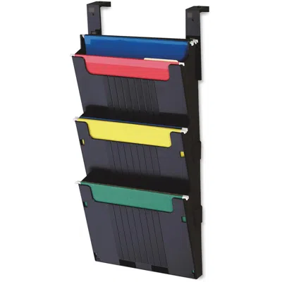 Deflecto Partition Pocket System - 3 Pocket(s) - 25" Height X 12.6" Width X 3.9" Depth - Black - 3 / In Multi