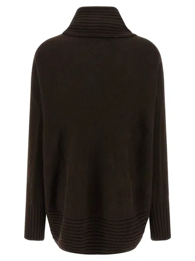 Alberta Ferretti Alexander Mcqueen Black Cotton Blend Dresses In Brown