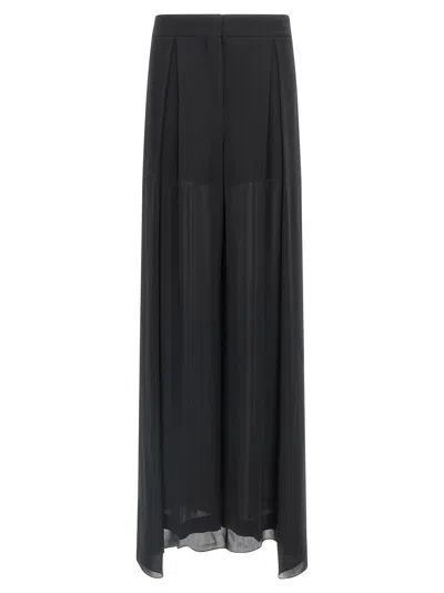 Alberta Ferretti High-waisted Silk Georgette Palazzo Pants With Asymmetrical Back Panel In Black
