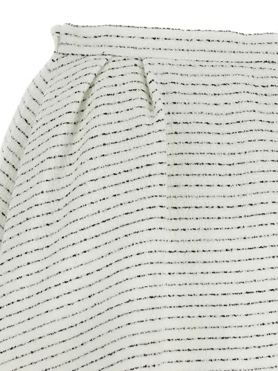 Alessandra Rich Tweed Skirt With A-line Silhouette And High Waist In White