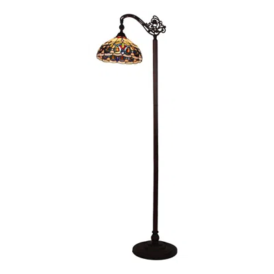 Chloelighting Serenity Victorian Tiffany-style Dark Bronze 1 Light Reading Floor Lamp 11" Wide